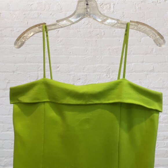 GW SPORT -- Long Top, Spaghetti Straps, Side Vents, Lime Green - Picture 9 of 15